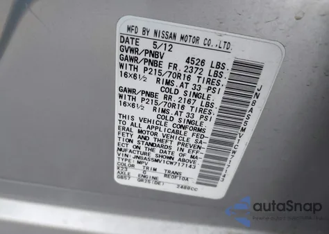 2012 Nissan Rogue S from USA, damaged, VIN JN8AS5MV1CW717143